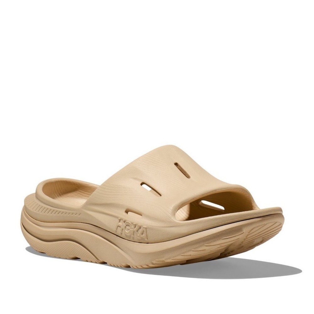 HOKA Ora Recovery Slide 3 Sandal In Shifting Sand Cream Size W11/M9 Comfort Shoe